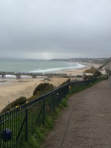 overlooking bournemouth beach on bleak january day